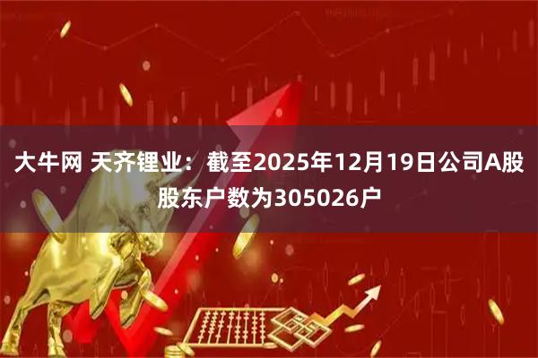大牛网 天齐锂业：截至2025年12月19日公司A股股东户数为305026户